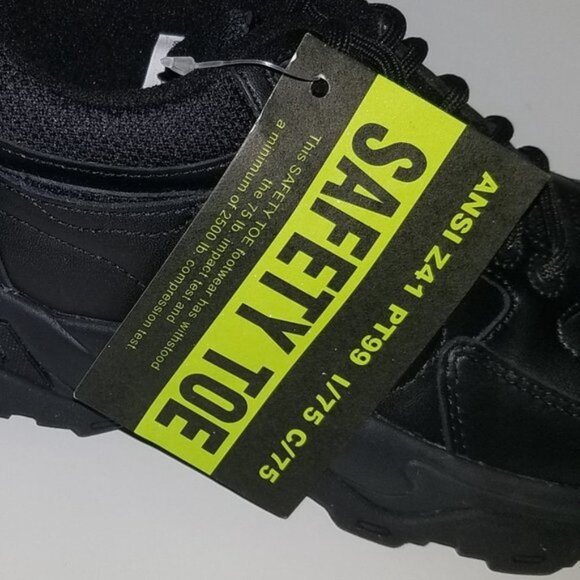 NEW Safety Toe Black Shoes Work ANSI Z41 PT99 ~ Men's Size 7 /Approx Women's 8.5 - Picture 10 of 12